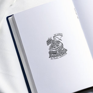 Sello De Caucho Folleto de dragón de fantasía de cosecha de vintag