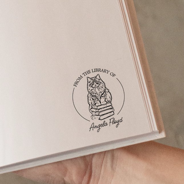 Sello De Caucho Folleto de gato de época personalizado (Subido por el creador)