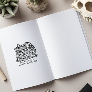 Sello De Caucho Folleto de gato de época personalizado