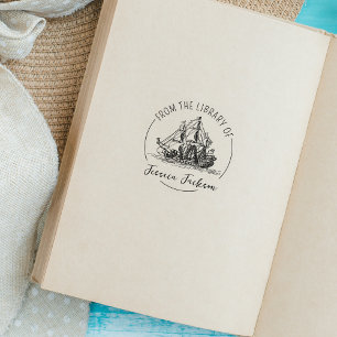 Sello De Caucho Folleto de guión moderno Libro Náutico del barco