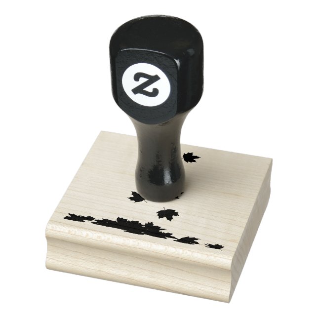 Sello De Caucho fondo blanco vector de hojas caídas (Sello)