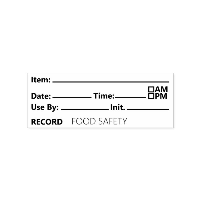 Sello De Caucho Food Safety Date Record Keeping (Impresión)