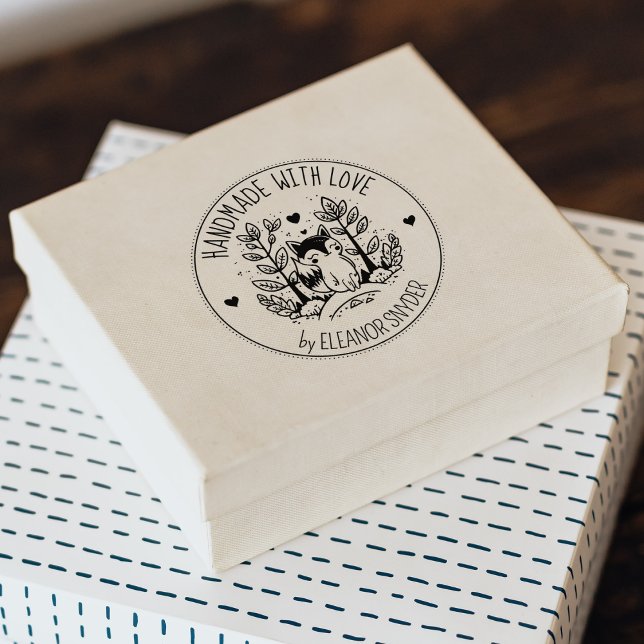 Sello De Caucho Forest Fox, Personalizado Hecho A Mano Con Amor, (Subido por el creador)