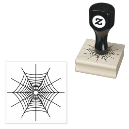 Sello De Caucho Forma de silueta de arte lineal de telaraña simple