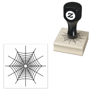 Sello De Caucho Forma de silueta de arte lineal de telaraña simple
