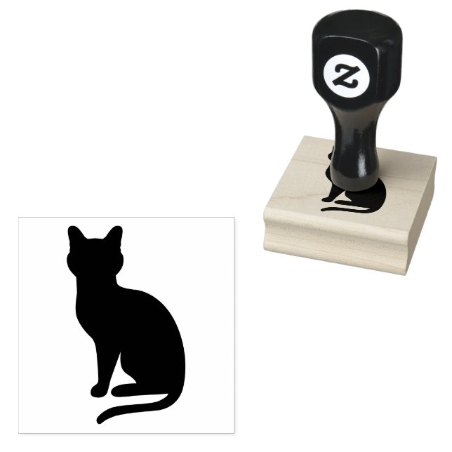 Sello De Caucho Forma simple de silueta de gato (Sellado)