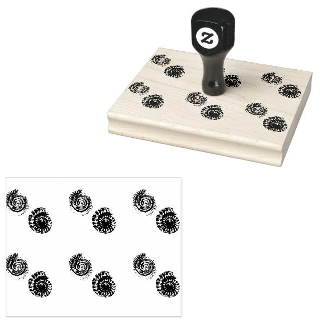 Sello De Caucho Fósiles de amonita de menor tamaño (Sellado)