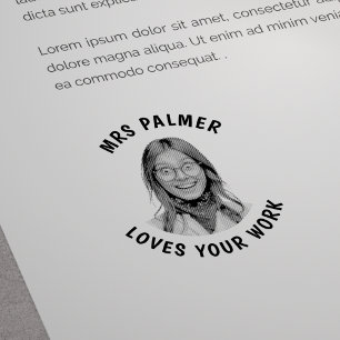 Sello De Caucho Foto de Cara de Maestro Personalizada Aprobada