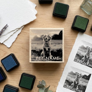 Sello De Caucho Foto personalizada con el nombre de tu perro