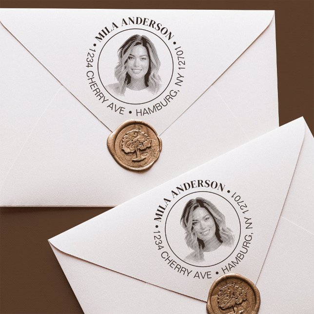 Sello De Caucho Foto personalizada, nombre y dirección de madera p (Subido por el creador)