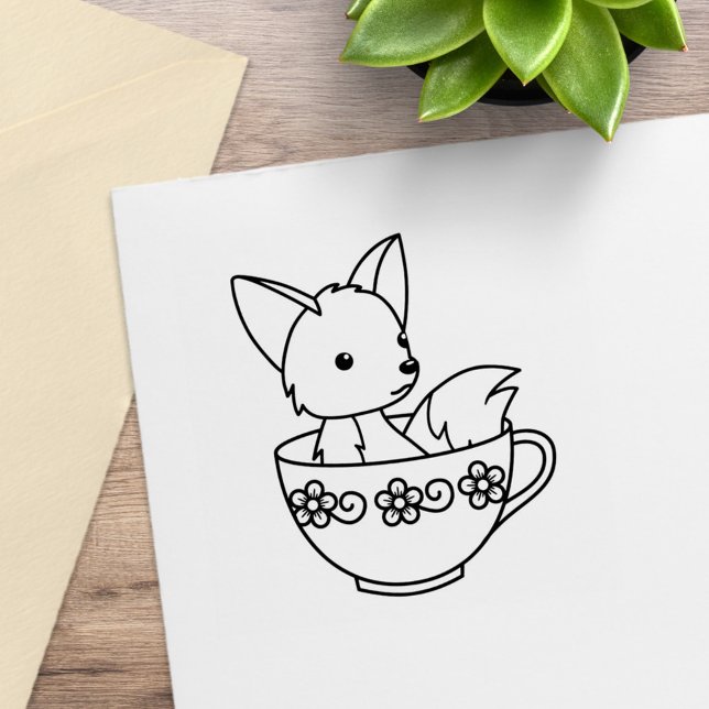 Sello De Caucho Fox en una taza de té (Subido por el creador)