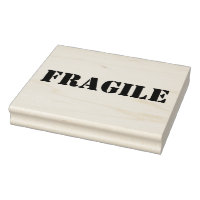 Frágil Estampilla de goma montada en bloque de mad