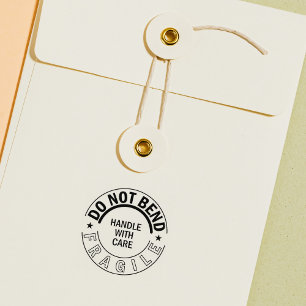 Sello De Caucho Frágil, no doblar, empaquetado