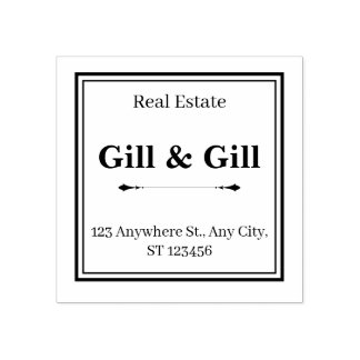 Sello De Caucho Framed Business Address Stamp with Company Name