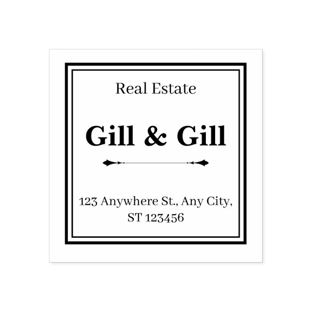 Sello De Caucho Framed Business Address Stamp with Company Name (Impresión)