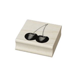 Sello De Caucho Fresas de cerezas rojas maduras Alimento de fruta 