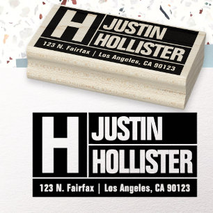 Sello De Caucho Fuente grande, audaz y moderna Dirección de devo