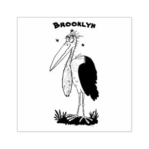 Sello De Caucho Funny marabou stork personalizado