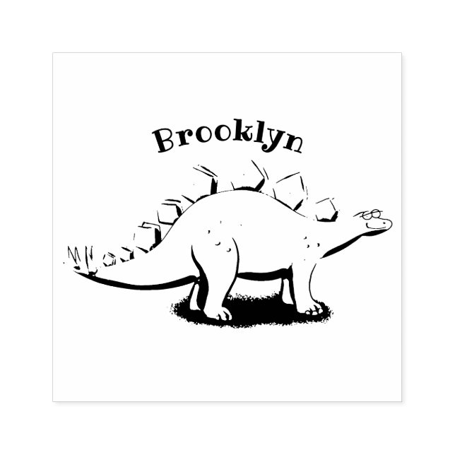 Sello De Caucho Funny stegosaurus dinosaur personalizado (Impresión)