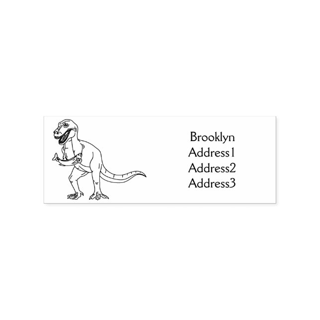 Sello De Caucho Funny T rex dinosaur ilustracion (Impresión)
