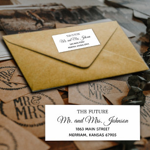 Sello De Caucho Futuro Sr. y Sra. Elegant Wedding Return Address
