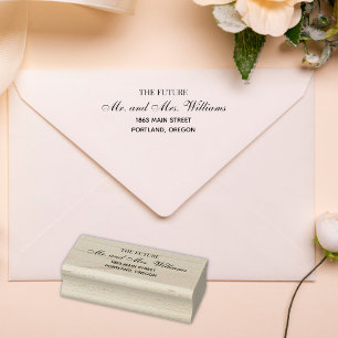Sello De Caucho Futuro Sr. y Sra. Elegant Wedding Return Address