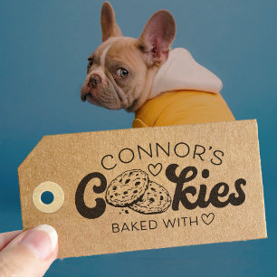 Sello De Caucho Galletas Hechas Con Amor Corazón Nombre Personaliz