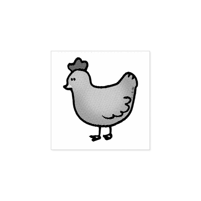 Sello De Caucho gallina de granja (Impresión)