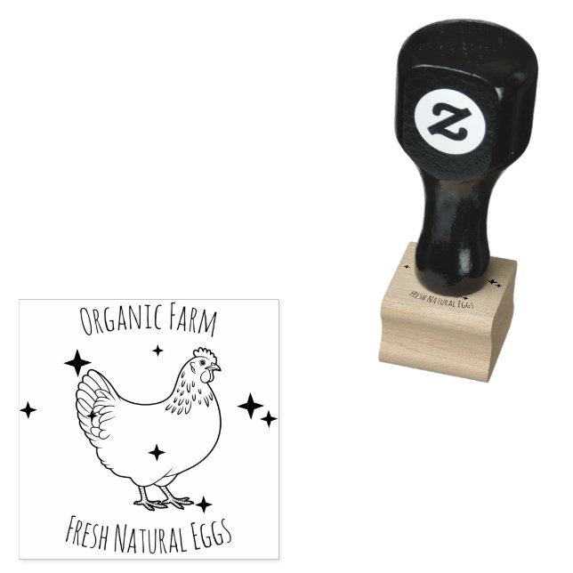Sello De Caucho Gallina de granja | Huevo (Sellado)