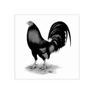 Sello De Caucho Gallo de pelea:  Rojo oscuro