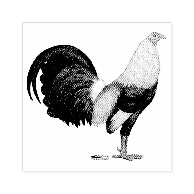 Sello De Caucho Gallo Gris Duckwing (Impresión)