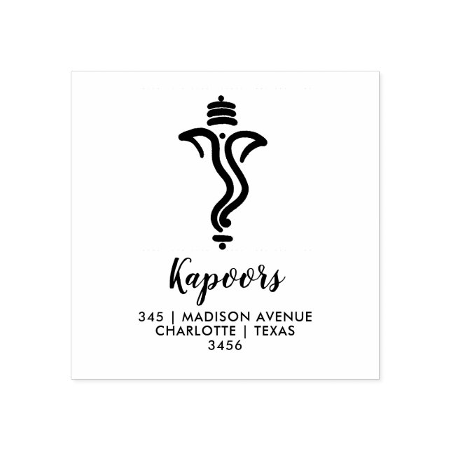 Sello De Caucho Ganesha simple y elegante/Boda de Dios indio (Impresión)