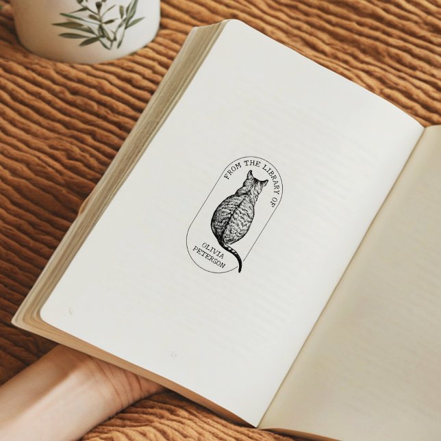 Sello De Caucho Gato Antiguo Personalizado De La Biblioteca De (Subido por el creador)