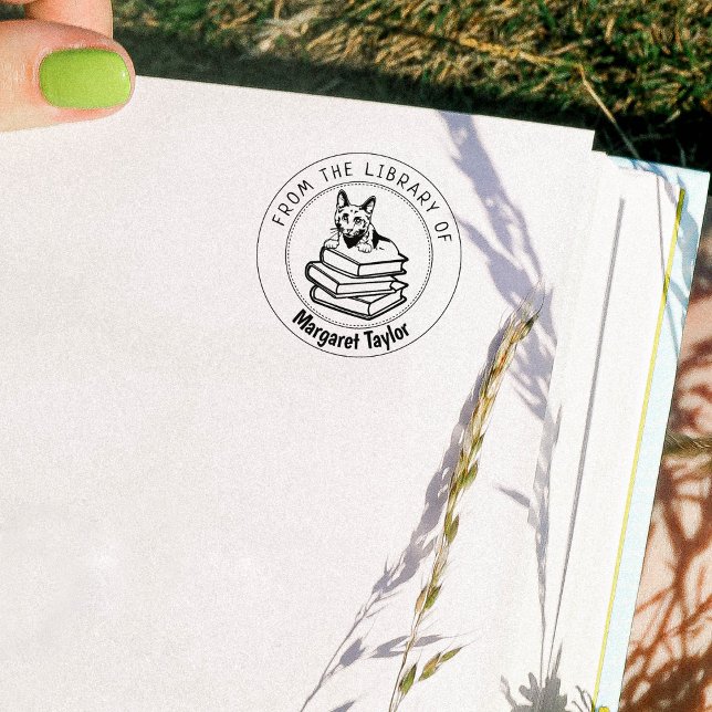 Sello De Caucho Gato azul ruso, libro de la biblioteca de (Subido por el creador)