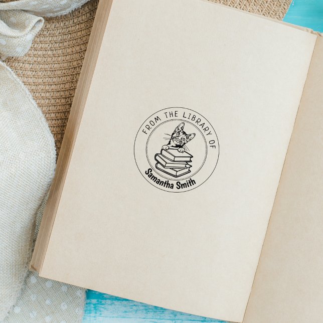 Sello De Caucho Gato de Bengala, libro de la biblioteca de (Subido por el creador)