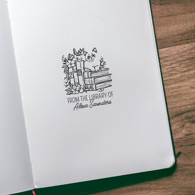 Sello De Caucho Gato de Flor Personalizado (Subido por el creador)