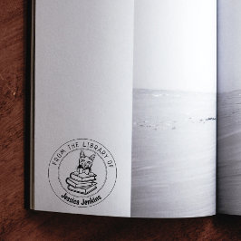 Sello De Caucho Gato de Korat, libro de la biblioteca de