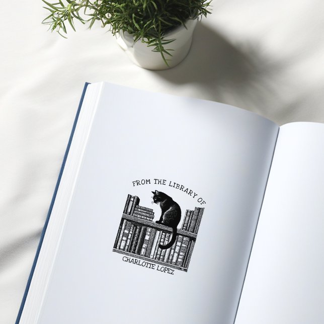 Sello De Caucho Gato de la biblioteca de la época personalizado, l (Subido por el creador)