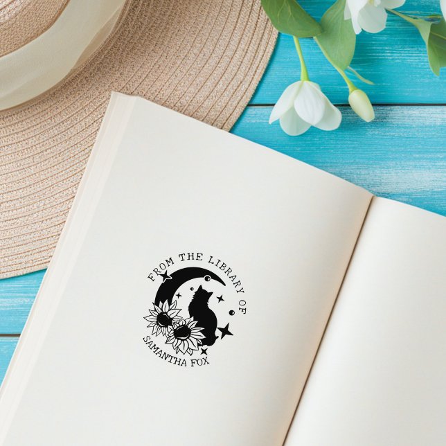 Sello De Caucho Gato de Luna Mística De la Biblioteca De (Subido por el creador)