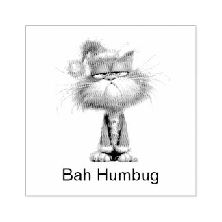 Sello De Caucho Gato de Santa Gruñón Personalizable