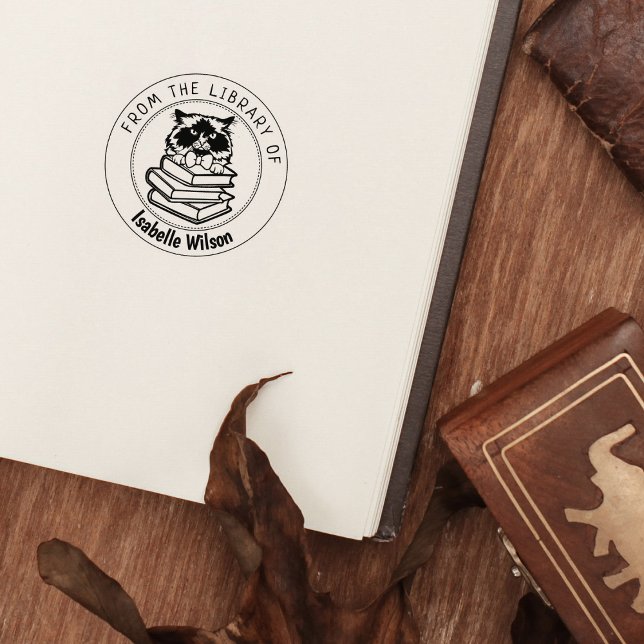 Sello De Caucho Gato del Himalaya, libro de la biblioteca de (Subido por el creador)