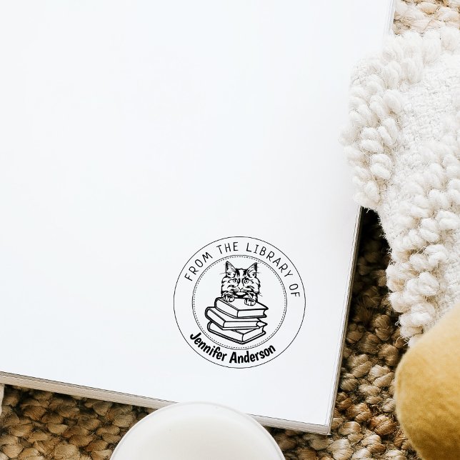 Sello De Caucho Gato forestal noruego, libro de la biblioteca de (Subido por el creador)