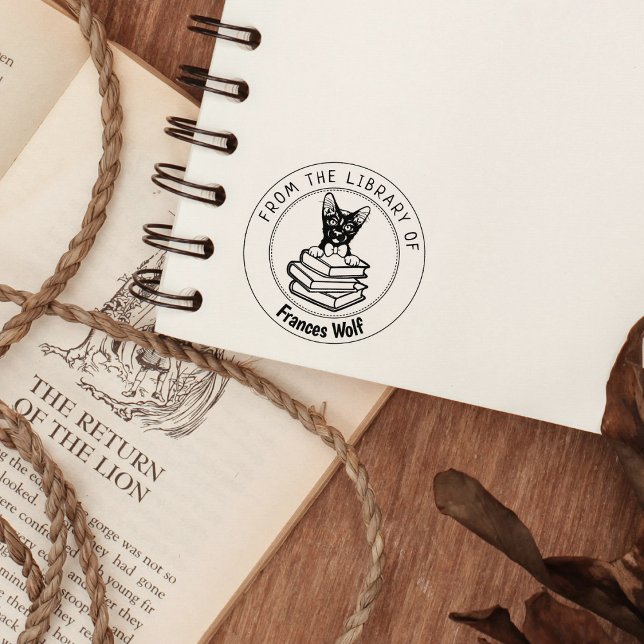 Sello De Caucho Gato habanero marrón, libro de la biblioteca de (Subido por el creador)