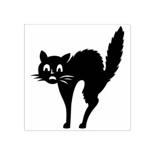 Sello De Caucho Gato negro de Halloween