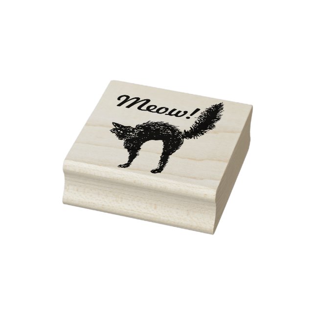 Sello De Caucho Gato negro espeluznante (Sello)