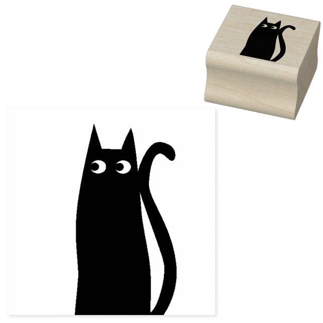 Sello De Caucho Gato negro lindo (Subido por el creador)