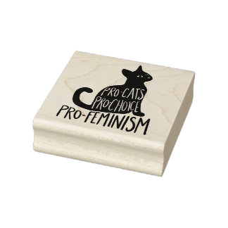Sello De Caucho Gato negro pro-elección pro-feminismo pro-gatos