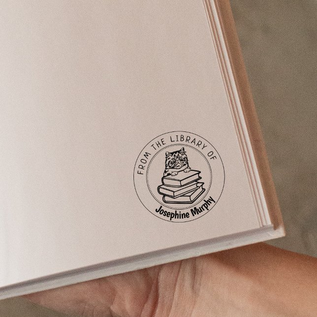 Sello De Caucho Gato persa, libro de la biblioteca de (Subido por el creador)