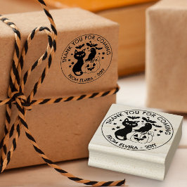 Sello De Caucho Gato Raven Calabaza Feliz Halloween