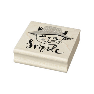 Sello De Caucho Gato Sonriente